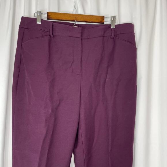 Chico's slacks trousers pants women's 14 purple eggplant straight leg work wear - Picture 2 of 14
